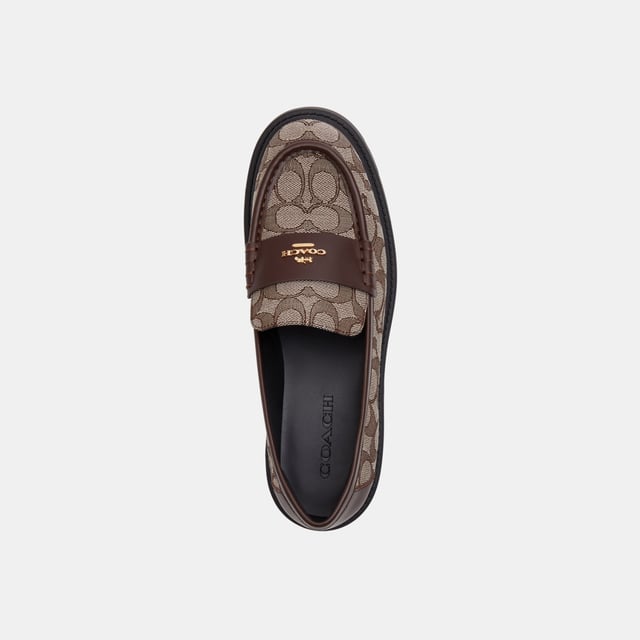 Lucy Lug Sole Signature Jacquard Loafer, This Coach piece is crafted with our Signature jacquard made from a blend of regenerative cotton and recycled polyester