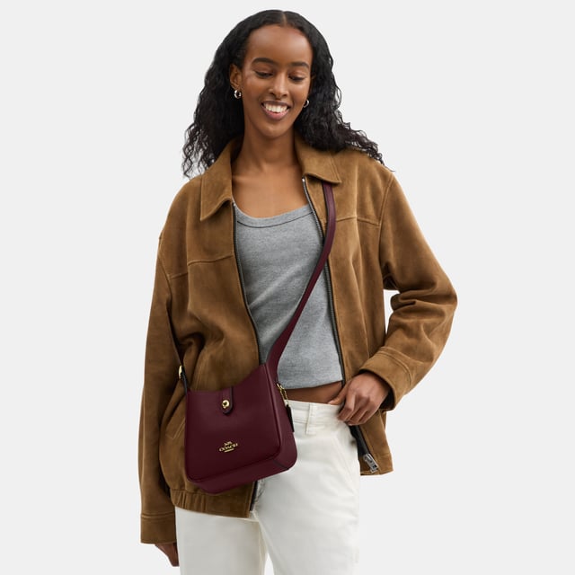 Hadley Mini Crossbody in Pebbled Leather, Inside zip pocket,  Length: 20.00 cm,  Width: 6.50 cm,  Height: 19.00 cm