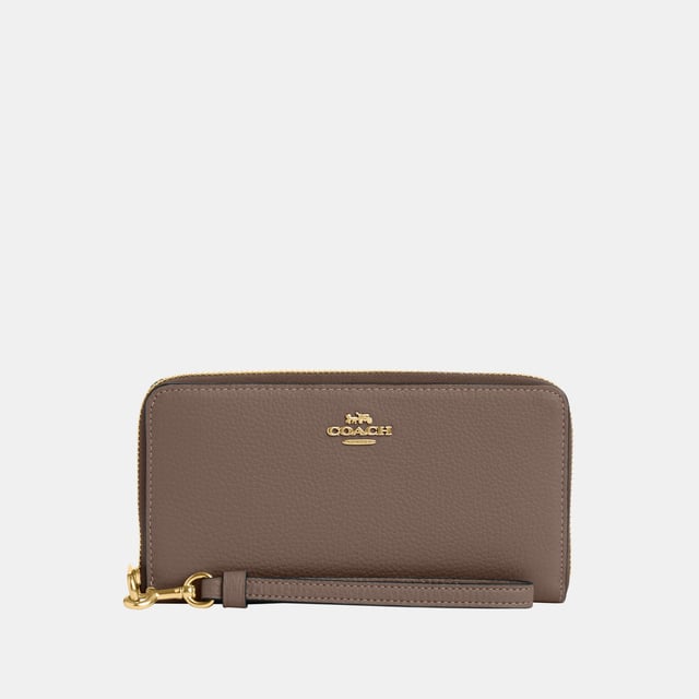 Refined Pebbled Leather Long Zip Around Wallet, Fits all iPhone and Samsung Galaxy phones, 12 credit card slots
Full-length bill compartments
Inside zip coin pocket,  Length: 19.00 cm,  Width: 2.50 cm,  Height: 10.00 cm