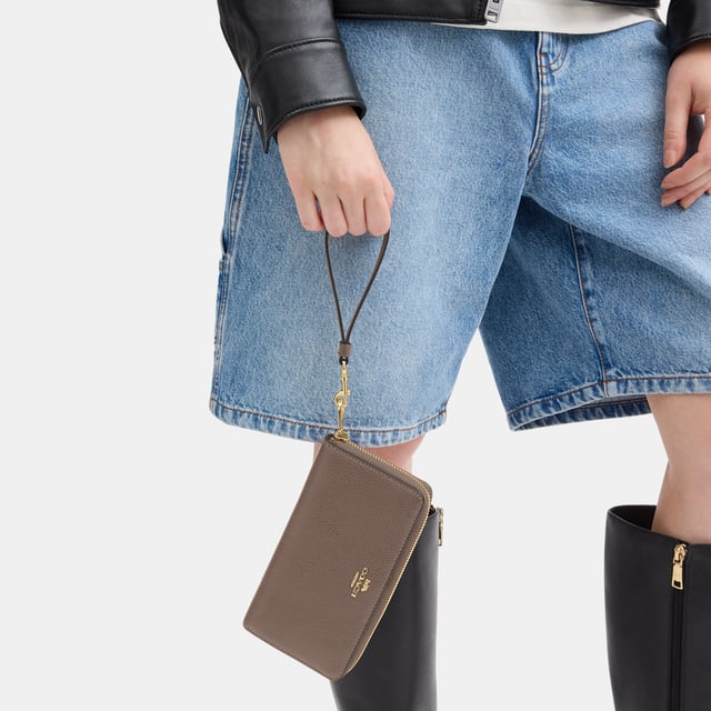 Refined Pebbled Leather Long Zip Around Wallet, Fits all iPhone and Samsung Galaxy phones, 12 credit card slots
Full-length bill compartments
Inside zip coin pocket,  Length: 19.00 cm,  Width: 2.50 cm,  Height: 10.00 cm