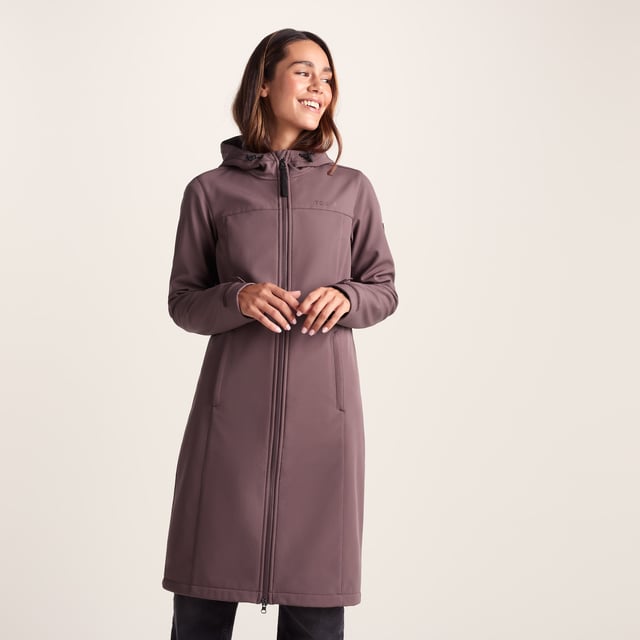 Marina Womens Extra Long Softshell Jacket Dark Mauve