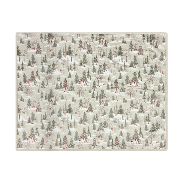 Transform your home into a winter wonderland with the Forest Festivities Throw. Expertly crafted with a luxuriously soft faux fur reverse and trim, this throw is designed to keep you warm on chilly nights while adding a touch of elegance to your space. The face features printed velvet brimming with a delightful woodland tale of forest friends celebrating Christmas, including a mouse decorating a deer’s antlers and a leaping hare carrying festive cheer. Perfectly versatile, durable, and irresistibly soft, this throw offers the ideal balance of style and comfort for your home. The Forest Festivities Throw is the ultimate way to celebrate the magic of Christmas.
