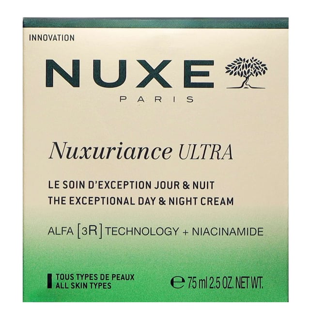 Experience the transformative power of Nuxe Nuxuriance Ultra The Exceptional Day & Night Cream. Infused with Niacinamide, this luxurious cream enhances your skin's radiance and evens out skin tone for a youthful glow. Suitable for women, this cream is designed for daily use. To apply, take a generous amount, warm it between your hands, and massage gently onto your face, working from the center outwards. For best results, use morning and night to revive your complexion and enjoy beautifully radiant skin. Size: 75 ml.