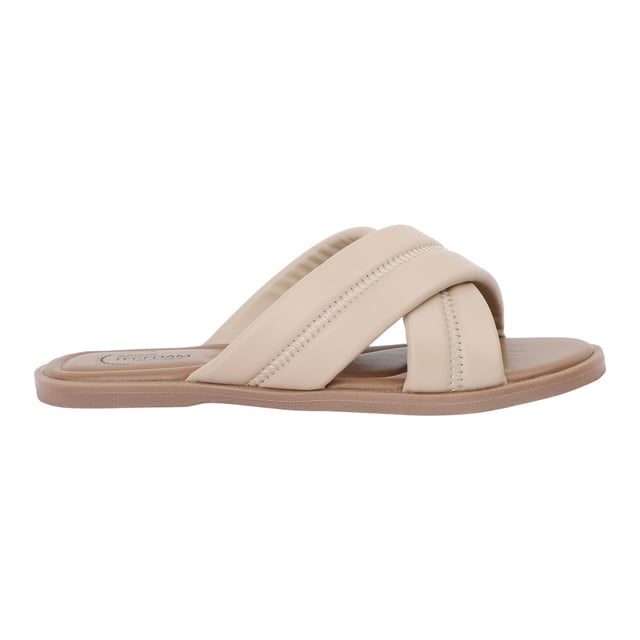 Regatta Dames/Dames Carradine Slip-on Sandalen (Witte peper) Bovenstuk: PU (Polyurethaan), Synthetisch Leer. Buitenzool: Slijtvast, voorgevormd, TPR. Kruislingse riem, lichtgewicht. Vlakke. Ontwerp: Eenvoudig. Teenstijl: Open. Sluiting: Slip-on.