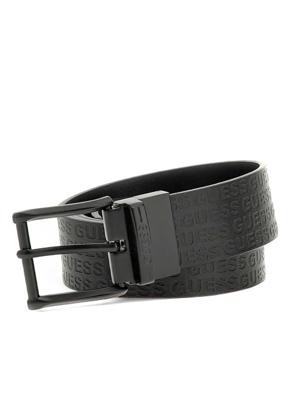 Ceinture Guess Signature G Homme Noir Synthétique. Authentique Accessoire de la marque Guess - design streetwear/sportswear de Guess - Guess pour Homme fashion, parfait pour la vie de tous les jours - Ceinture Guess de couleur Noir s'associe parfaitement avec le reste de votre dressing - matiere Synthétique confortable -   classic - Signature G -