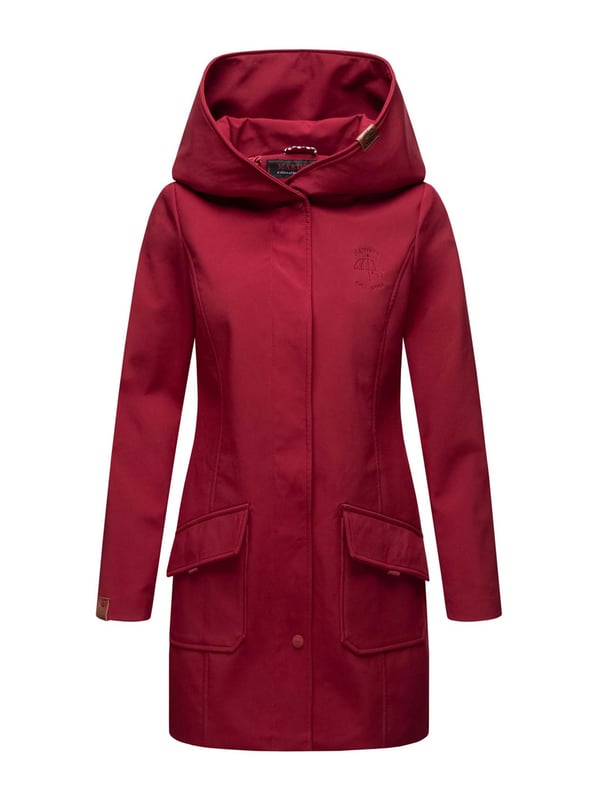 Marikoo chaqueta softshell mujer – Mayleen impermeable con capucha La chaqueta softshell Mayleen de Marikoo combina diseño moderno y funcionalidad. Confeccionada en tejido resistente al agua, protege del viento y la lluvia ligera. El cuello alto y la tapeta adicional con botones ofrecen mayor comodidad. Incluye bolsillos frontales con solapa, bolsillo interior con apertura para cables y detalles de logotipo discretos. Con corte entallado, bordado en la capucha y apliques de piel sintética, esta chaqueta es elegante y práctica – perfecta para el día a día.