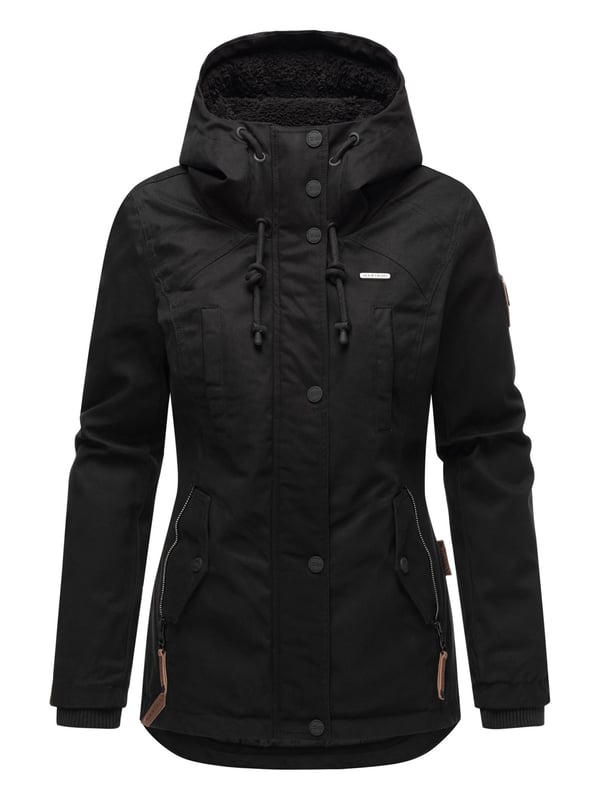 Diese Damen Winterjacke von Marikoo überzeugt mit Wärme, Komfort und edlen Details. Innen ist der obere Bereich sowie die Kapuze komplett mit kuscheligem Teddyfell gefüttert – ideal für kalte Wintertage. Das hochwertige Baumwoll-Obermaterial, die leicht taillierte Passform und die längere Rückenpartie bieten optimalen Schutz und angenehmen Tragekomfort. Zwei Reißverschlusstaschen mit Fleecefutter, eine praktische Innentasche und eine Knopfleiste mit Windschutz runden das Design ab. Perfekte Länge, die Becken und Po zuverlässig bedeckt.
Material: Oberstoff 100% Baumwolle; Futter/Wattierung 100% Polyester.