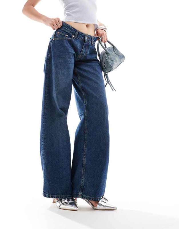 Motel low rise roomy jean in mid indigo blue