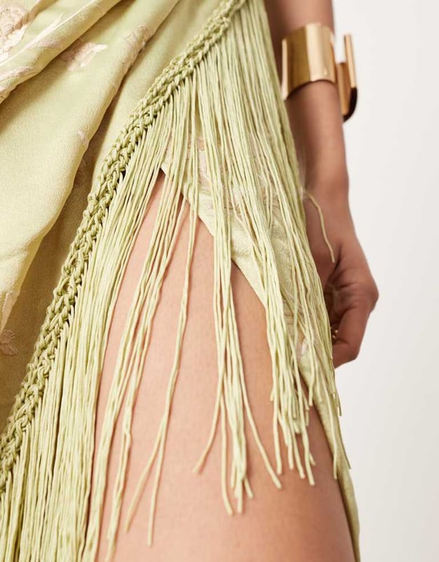 slim fit dress slacks Lapointe Matte Viscose Cross Front Dress with Feathers main image 0