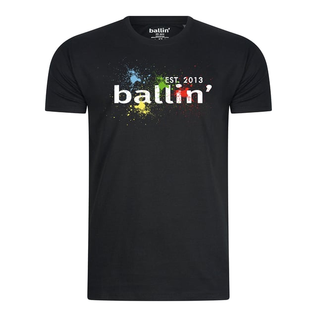 Heren t-shirt van het merk Ballin Est. 2013. Deze shirts van Ballin Est. 2013 zijn gemaakt van 100% katoen, en hebben regular fit. Het zachte katoen zorgt voor een heerlijk draagcomfort.  Modelnaam: Paint Splatter TeeCategorie: heren t-shirtMaterialen: katoenKleur: zwart