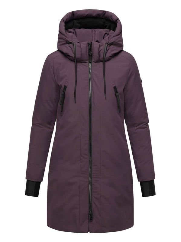 Der Damenparka Winterzart von Navahoo bietet maximalen Schutz und hohen Komfort an eisigen Tagen. Mit einer Wassersäule von 5.000 mm ist er wind- und wasserabweisend, während die warme Wattierung und Fleecefutter im Rücken- und Seitenbereich für ein wohliges Tragegefühl sorgen. Eine abnehmbare Kapuze mit langen Kordelzügen, verstellbares Taillenbündchen, Daumenschlitze sowie seitliche Belüftungsschlitze machen diesen Parka besonders funktional. Praktische Taschenlösungen innen und außen bieten Platz für alle Essentials. In 10 Farben und Größen S–6XL erhältlich – der ideale Mix aus Komfort, Funktionalität und urbanem Style.
