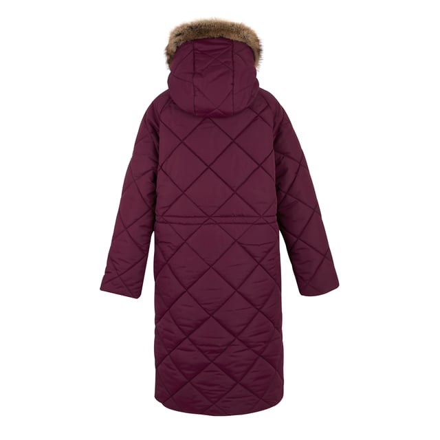 100% Recycled Polyester. Fabric: Micro Poplin. Lining: Taffeta. Filling: 230gsm. Outer: 84gsm. Design: Quilted. Fabric Technology: Durable Water Repellent Finish, Insulating, Thermo-Guard. Neckline: Hooded, Standing Collar. Sleeve-Type: Long-Sleeved, Raglan. Hood Features: Detachable Faux Fur Trim, Grown On Hood. Length: Long. Pockets: 2 Front Pockets, Flap Closure, Snap Fastening, 1 Security Pocket, Inner, Zip. Fastening: Two Way Zip. Hem: Drawcord. 8 UK: 32 in. 10 UK: 34 in. 12 UK: 36 in. 14 UK: 38 in. 20 UK: 45 in. 22 UK: 48 in. 24 UK: 50 in. 26 UK: 52 in. 18 UK: 43 in. 16 UK: 40 in.