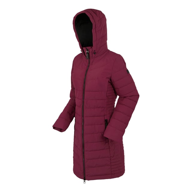 100% Polyester. Filling: Feather-Free, Synthetic Down. Lining: Taffeta. Filling: 200gsm. Design: Plain. 112gsm. Fabric Technology: Durable Water Repellent Finish, Lightweight, Water Repellent. Neckline: Hooded. Sleeve-Type: Long-Sleeved. Quilted. Hood Features: Grown On Hood. Length: Longline. Pockets: 2 Side Pockets, Zip. Fastening: Full Zip, Two Way Zip. Sustainability: Made from Recycled Materials. Waistline: Part Elasticated. 8 UK: 32 in. 10 UK: 34 in. 12 UK: 36 in. 14 UK: 38 in. 20 UK: 45 in. 22 UK: 48 in. 24 UK: 50 in. 26 UK: 52 in. 18 UK: 43 in. 16 UK: 40 in.