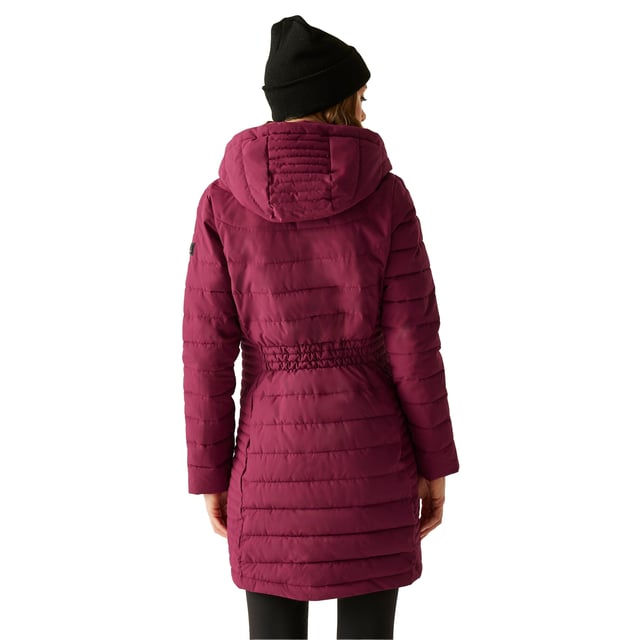 100% Polyester. Filling: Feather-Free, Synthetic Down. Lining: Taffeta. Filling: 200gsm. Design: Plain. 112gsm. Fabric Technology: Durable Water Repellent Finish, Lightweight, Water Repellent. Neckline: Hooded. Sleeve-Type: Long-Sleeved. Quilted. Hood Features: Grown On Hood. Length: Longline. Pockets: 2 Side Pockets, Zip. Fastening: Full Zip, Two Way Zip. Sustainability: Made from Recycled Materials. Waistline: Part Elasticated. 8 UK: 32 in. 10 UK: 34 in. 12 UK: 36 in. 14 UK: 38 in. 20 UK: 45 in. 22 UK: 48 in. 24 UK: 50 in. 26 UK: 52 in. 18 UK: 43 in. 16 UK: 40 in.