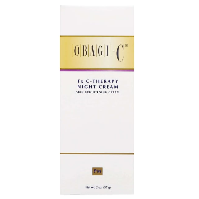 Obagi-C Fx C-Therapy Night Cream 57g for Radiant Skin Transform your skincare routine with Obagi-C Fx C-Therapy Night Cream. This luxurious moisturizer is packed with skin-brightening Arbutin, antioxidant-rich Vitamin C, and nourishing Vitamin E. Designed to work overnight, these potent ingredients help to brighten and even your skin tone, ensuring you wake up to a refreshed and revitalized complexion. For best results, apply 1-2 pea-sized drops to your fingertips each night and gently massage over your entire face until fully absorbed. Experience the beauty of healthy, glowing skin with Obagi.