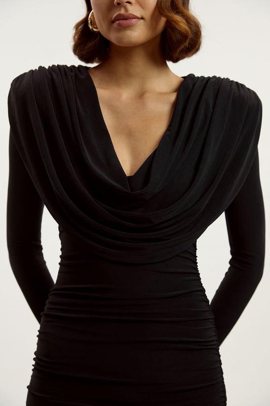 strapless open back dress Plunge Neck Ruched Bodycon Mini Dress | Dresses main image 0