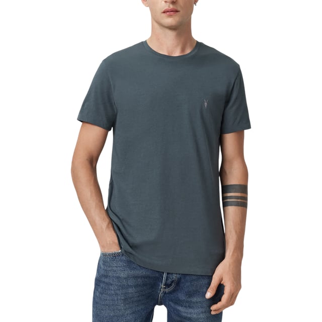 A classic tee crafted from pure cotton, this style sports a crew neckline, short sleeves and ALL SAINTS iconic logo embroidered to the chest.

ALL SAINTS Race Tonic Mens Solid T-Shirt
Made in India
100% Cotton
Crew neck
Short Sleeve
Ramskull Embroidered Logo at the chest
Slim fit
Summer Tees
Machine Wash (Please see the washing Instruction)