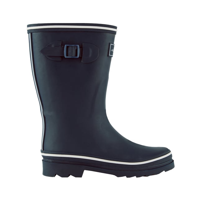 Regatta - "Amelia" Logo Gummistiefel für Damen (Marine) Marke: Regatta. Obermaterial: Vulkanisierter Gummi, Wasserfest. Futterstoff: Baumwolle, Weich. Laufsohle: Gummi. Abgewinkelte Ösen. Absatz: Flach. Knöchelhoch. Design: Logo, Unifarben. Zehenstil: Rund. Zum Überziehen.