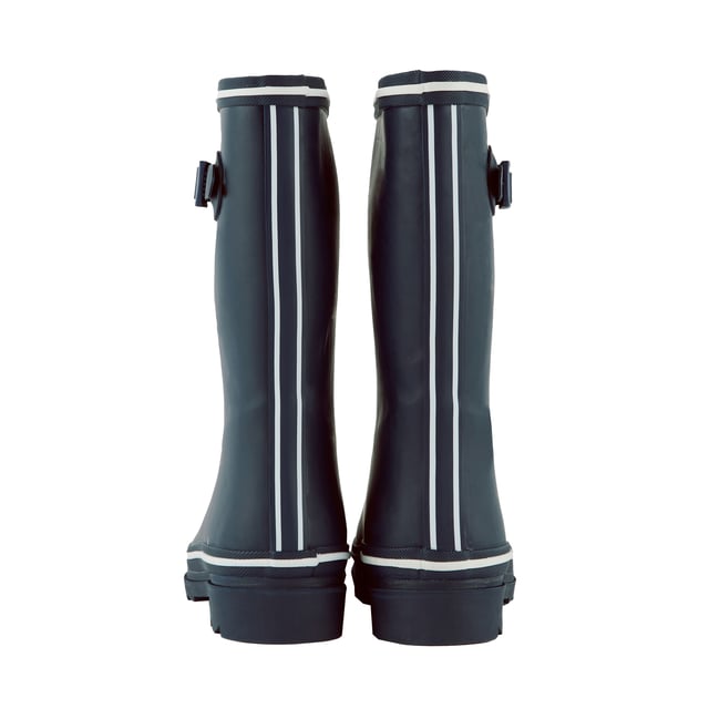 Regatta - "Amelia" Logo Gummistiefel für Damen (Marine) Marke: Regatta. Obermaterial: Vulkanisierter Gummi, Wasserfest. Futterstoff: Baumwolle, Weich. Laufsohle: Gummi. Abgewinkelte Ösen. Absatz: Flach. Knöchelhoch. Design: Logo, Unifarben. Zehenstil: Rund. Zum Überziehen.