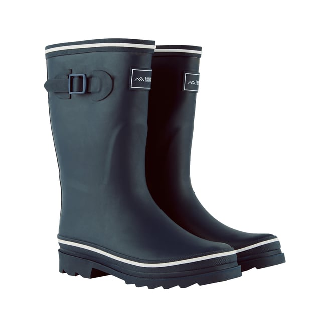 Regatta - "Amelia" Logo Gummistiefel für Damen (Marine) Marke: Regatta. Obermaterial: Vulkanisierter Gummi, Wasserfest. Futterstoff: Baumwolle, Weich. Laufsohle: Gummi. Abgewinkelte Ösen. Absatz: Flach. Knöchelhoch. Design: Logo, Unifarben. Zehenstil: Rund. Zum Überziehen.