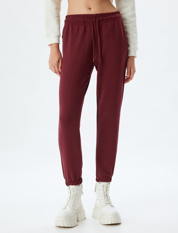 Bci-katoen geribbeld Relax Brede pijpen Fleto dubbele zak Volledige lengte Normale taille Geknipte mouwen Sweat Onderkleding