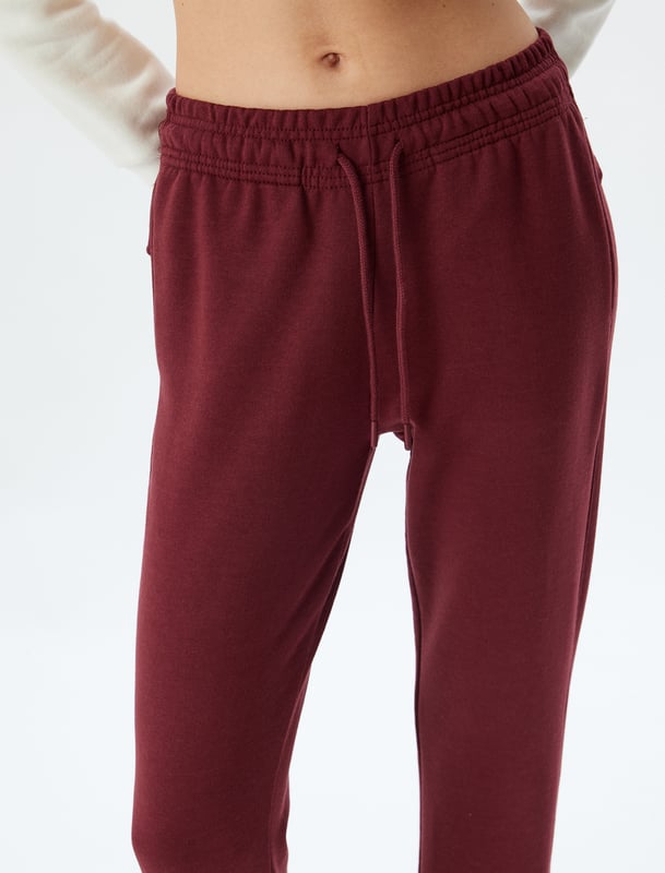 Bci-katoen geribbeld Relax Brede pijpen Fleto dubbele zak Volledige lengte Normale taille Geknipte mouwen Sweat Onderkleding