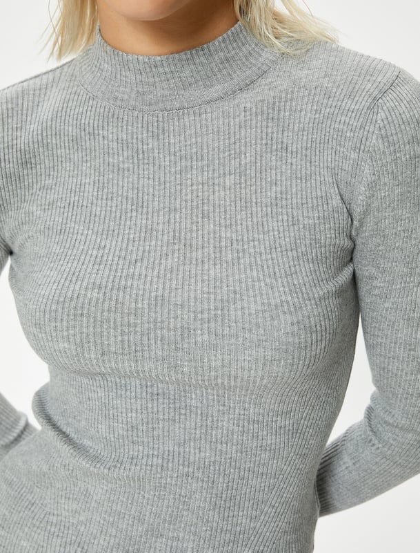 -Regular -Ohne Tasche -Normale Länge -Langärmelig -Standkragen -Sweater
