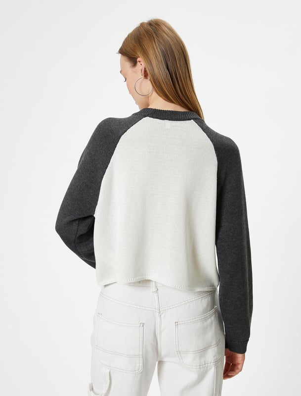 -Mit Jacquard -Regular -Ohne Tasche -Normale Länge -Langärmelig -Rundhalsausschnitt -Sweater