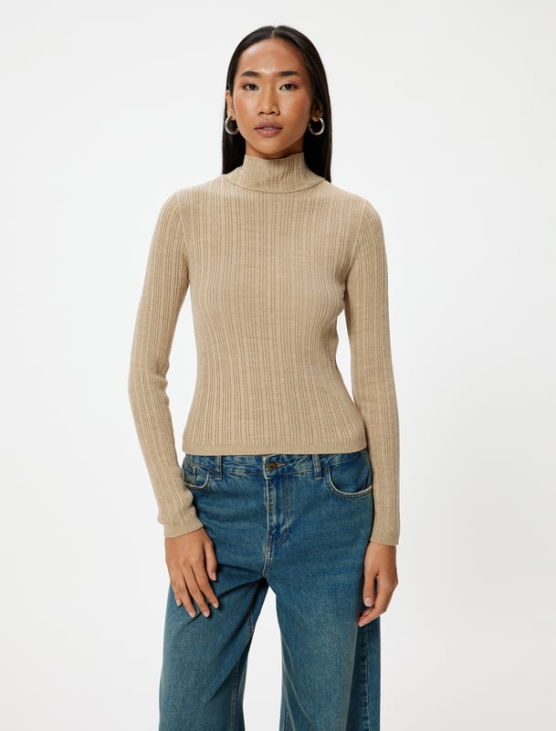 -Erneuert -Regular -Ohne Tasche -Normale Länge -Langärmelig -Standkragen -Sweater