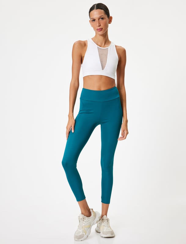 -Tight -Leggingss -Ohne Tasche -Krop Länge(Handgelenk) -Hohe Leibhöhe -Normaler Hosenbein -Leggings