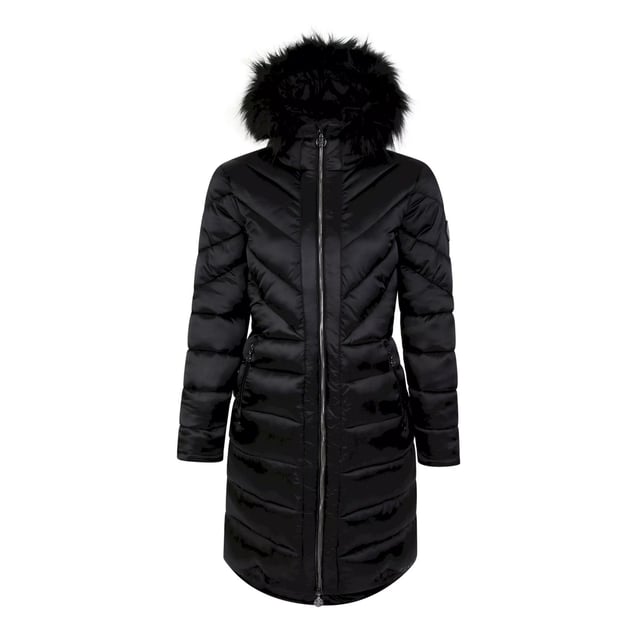 Buitenste materialen: 100% Polyamide. Voering: Cire Finish, Taffeta. Vulling: Gerecycleerd polyester. Ontwerp: Logo, Quilted. Merkritssluiting, binnenmanchet, gewatteerd. Stoftechnologie: Slijtvast, Lichtgewicht. Halslijn: Kapitein. Mouwtype: Met lange mouwen. Eigenschappen kap: verstelbaar, afneembaar bontrandje. Lengte: Lange lijn. Zakken: 2 Zijzakken, Rits. Bevestiging: Volledige ritssluiting. Duurzaamheid: Gemaakt van gerecycled materiaal. Afwerking: Glans.