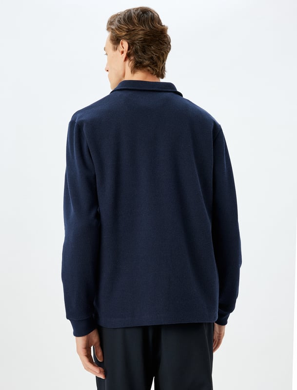 Geregenereerd Normaal zonder zak Normale lengte Lange mouw Polokraag Sweatshirt