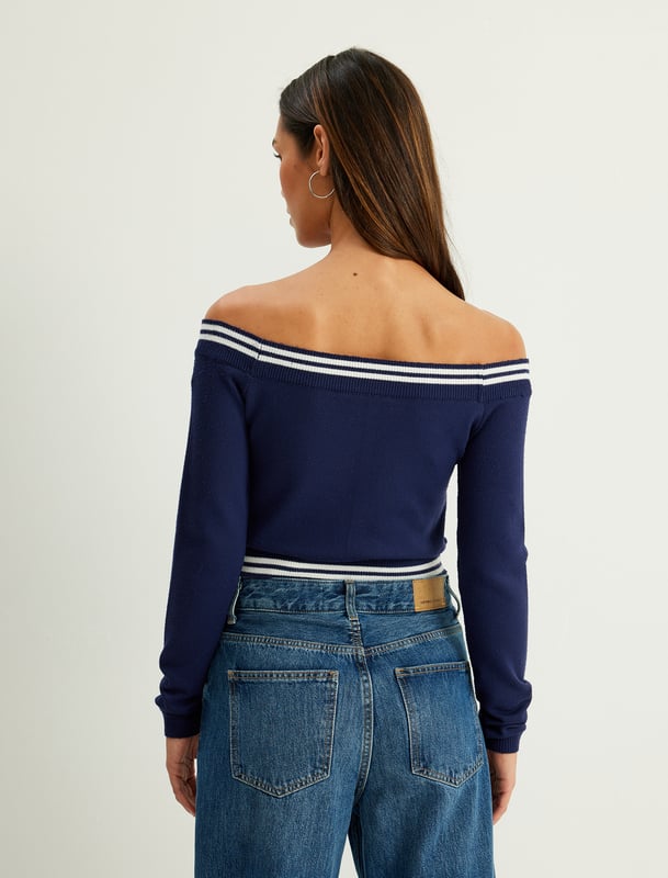 -Mit Reißverschlussdetail -Regular -Ohne Tasche -Normale Länge -Langärmelig -U-Boot-Kragen -Sweater
