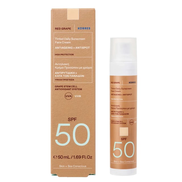 KORRES Red Grape Tinted Face Sunscreen SPF50 - 50ml