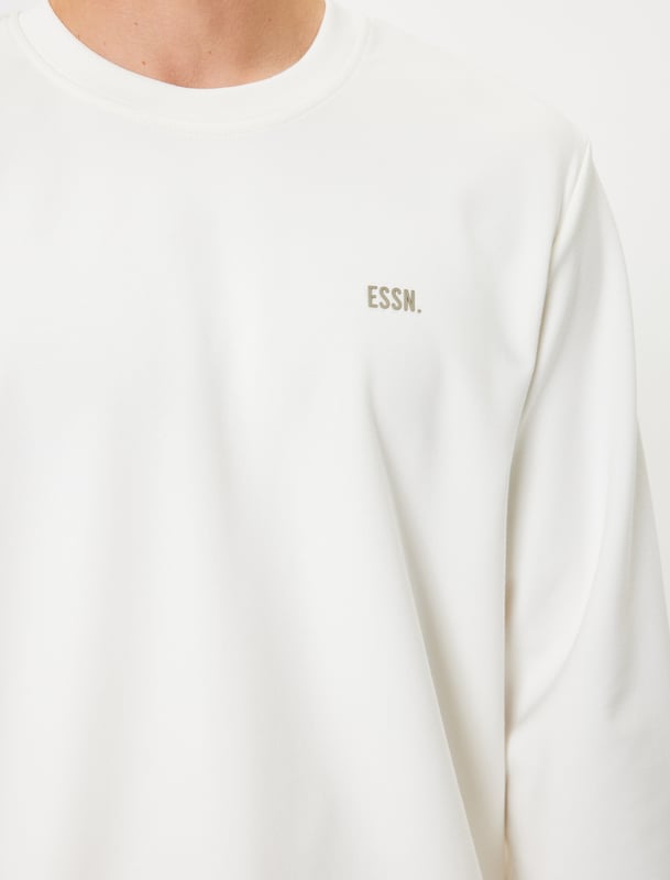 Bci-katoen Met drukwerk Kunststof afdruk minimalistisch Normaal zonder zak Normale lengte Lange mouw Ronde kraag Sweatshirt
