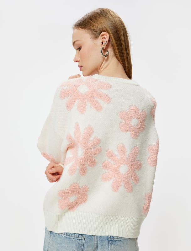 -Recycelt -Mit Jacquard -Regular -Ohne Tasche -Normale Länge -Langärmelig -Rundhalsausschnitt -Sweater