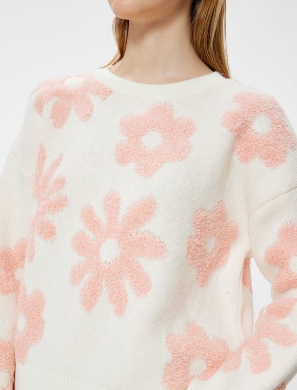 -Recycelt -Mit Jacquard -Regular -Ohne Tasche -Normale Länge -Langärmelig -Rundhalsausschnitt -Sweater