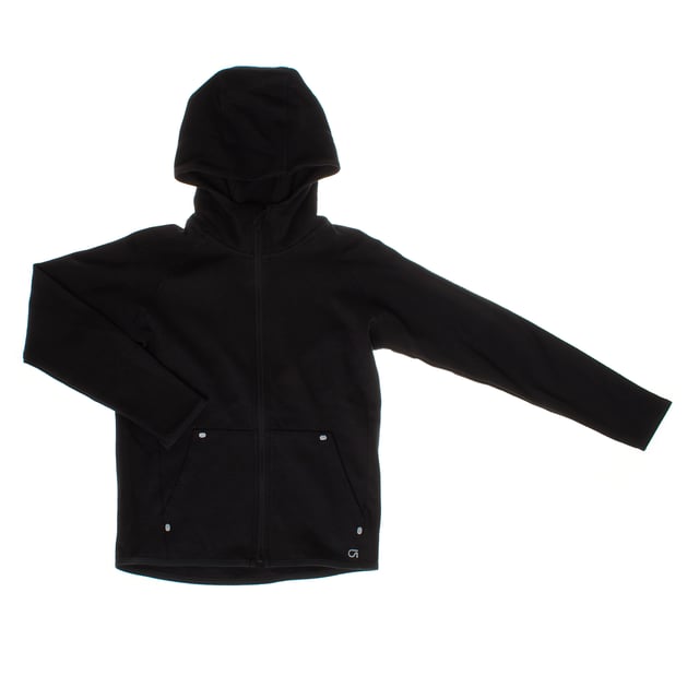 Boys' sweatshirt made from a soft, stretchy knit fabric, ideal for offering comfort and freedom of movement.

 It features a long sleeve design and has a full zip at the front, making it easy to wear.

 Slanted front pockets add functionality, allowing you to carry small items or keep your hands warm.

 Includes a hood that provides an extra touch of protection on cooler days.

 The GapFit logo is discreetly placed on the hip, highlighting the sporty and modern style of this garment, perfect for outdoor activities or everyday wear.
 Composition: Body: 83% Cotton, 17% Polyester; Lining: 100% Cotton; Hood Lining: 83% Cotton, 17% Polyester
 Care:
- Machine wash cold on delicate cycle.
 - Use mild detergents.
 - Use dryer at low temperature.
 - Iron at low temperatures.
 - Do not dry clean.