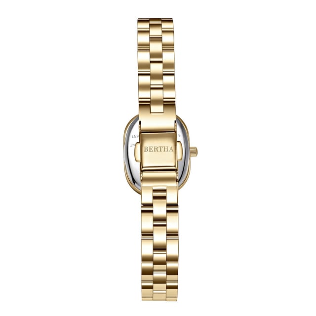 Stainless Steel Case and Case Back, Stainless Steel Crown, Mother of Pearl Dial w/ Applied Index, Brass Hands, Japan PC20 Movement, 5 ATM Water Resistant, Case Diameter 20mm w/ Crown 23mm, Band Width 10mm, Case Thickness 8mm.