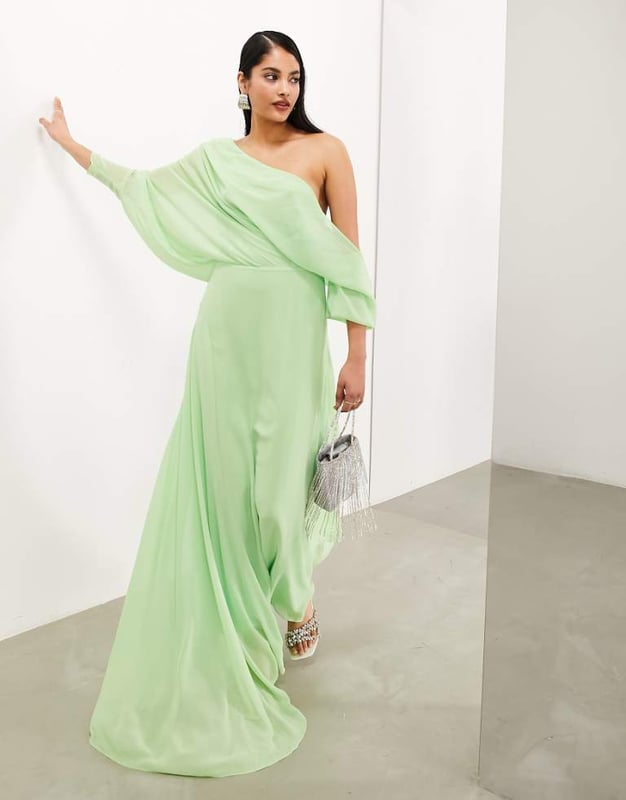 white christmas dresses ASOS DESIGN cupped panelled chiffon midi pencil dress with cut out det –  ASOS Sample Sale