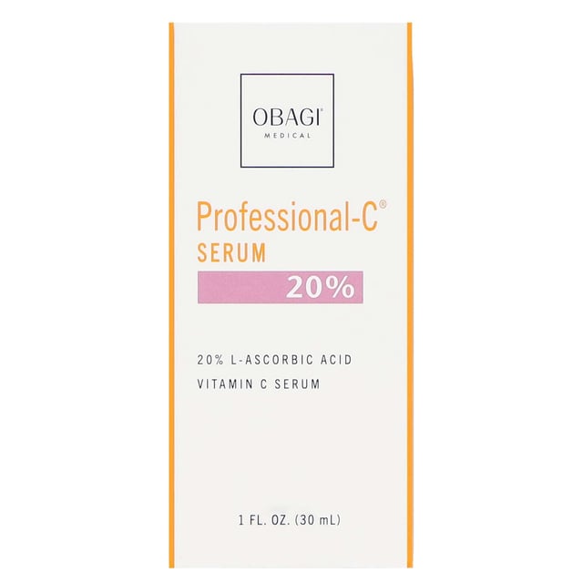 Obagi Professional-C Serum 20% combines L-Ascorbic Acid and Sodium Hyaluronate in a fast-absorbing formula to brighten and even skin tone. It helps reduce the appearance of dark spots, supports antioxidant defences and helps improve the appearance of fine lines and wrinkles while delivering lightweight hydration. Ideal for normal to oily skin, it leaves skin with a hydrated, more youthful-looking glow.

How to use: In the morning after cleansing and toning, apply 5-7 drops to the face. Follow with your moisturiser and SPF. Use within 3-6 months of first opening.