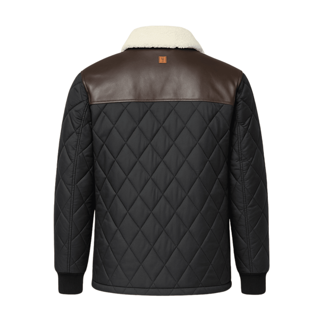 The JJ Willis Men's Quilted Biker Jacket will keep you warm and fashionable. With its timeless quilted design and superior insulation against cold weather, this jacket is made to be both comfortable and long-lasting. The soft sherpa collar provides additional warmth and comfort, and the leather shoulder detailing adds a dash of tough biker style. For easy storage, it has two side pockets, two chest pockets, and a full front zip closure. The hem and cuffs are ribbed for a snug fit and to help retain heat. This jacket blends practicality and style, making it ideal for everyday use, casual events, and winter wear.