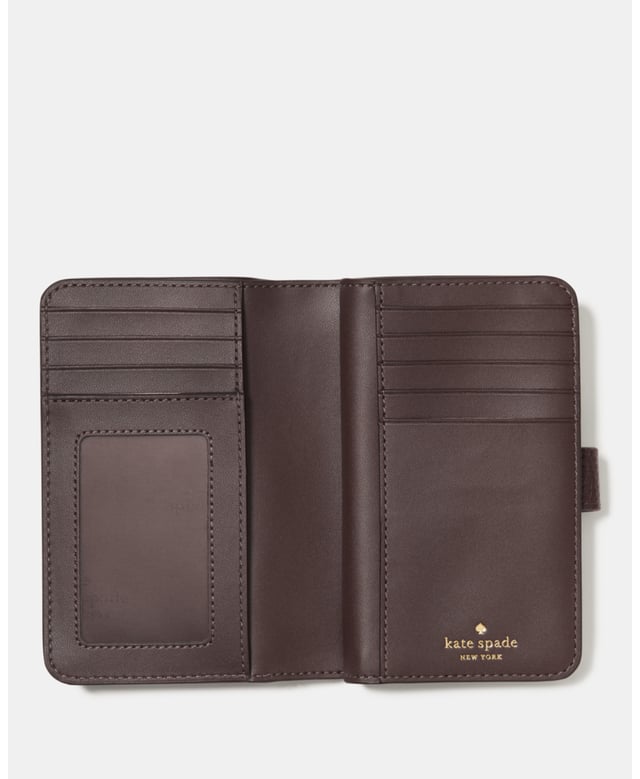 This Medium Wallet Holds All Your Credit Cards, Bills, Loose Change, I.D., Receipts, Tickets…And It Won't Take Up All The Space In Your Bag., Lena Pebbled Leather Medium Compact Bifold Wallet, 9 Credit Card Slots, Id Window, 2 Slip Pockets, 1 Bill Slot, L-Zip Coin Compartment,  Length: 14.00 Cm,  Width: 9.00 Cm,  Height: 14.00 Cm