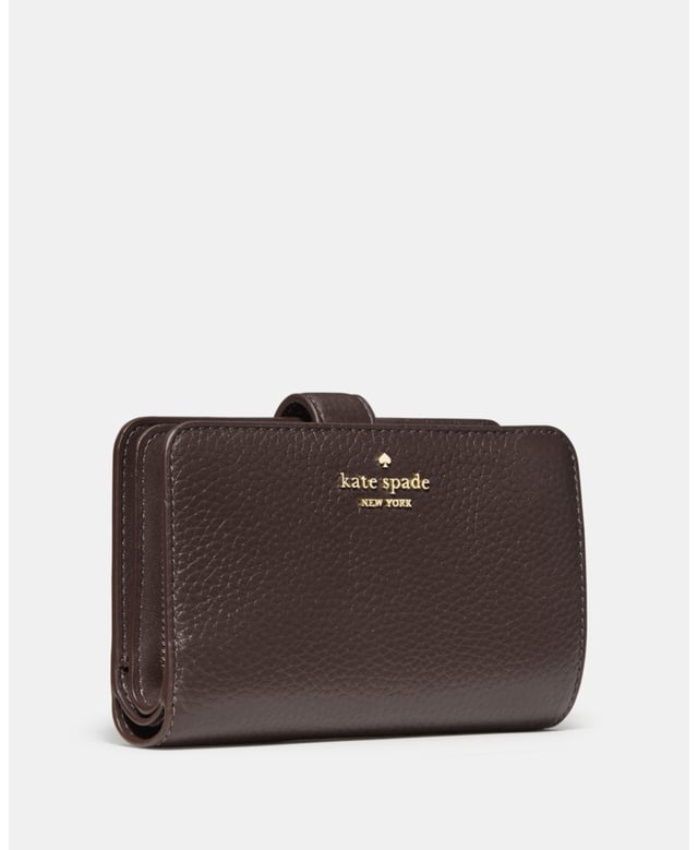 This Medium Wallet Holds All Your Credit Cards, Bills, Loose Change, I.D., Receipts, Tickets…And It Won't Take Up All The Space In Your Bag., Lena Pebbled Leather Medium Compact Bifold Wallet, 9 Credit Card Slots, Id Window, 2 Slip Pockets, 1 Bill Slot, L-Zip Coin Compartment,  Length: 14.00 Cm,  Width: 9.00 Cm,  Height: 14.00 Cm