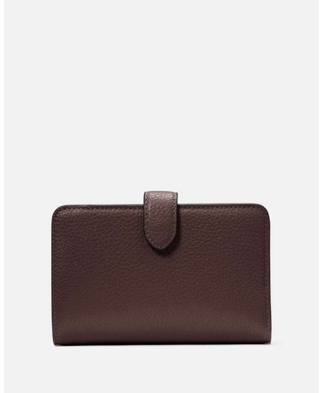 This Medium Wallet Holds All Your Credit Cards, Bills, Loose Change, I.D., Receipts, Tickets…And It Won't Take Up All The Space In Your Bag., Lena Pebbled Leather Medium Compact Bifold Wallet, 9 Credit Card Slots, Id Window, 2 Slip Pockets, 1 Bill Slot, L-Zip Coin Compartment,  Length: 14.00 Cm,  Width: 9.00 Cm,  Height: 14.00 Cm