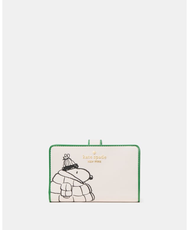 Peanuts X Ksny Medium Bifold Wallet, This Medium Wallet Holds All Your Credit Cards, Bills, Loose Change, I.D., Receipts, Tickets…And It Won't Take Up All The Space In Your Bag., 9 Cc Slots, Id Window, 2 Slip Pockets, 1 Bill Slot, L-Zip Coin Compartment,  Length: 14.00 Cm,  Width: 3.00 Cm,  Height: 9.00 Cm