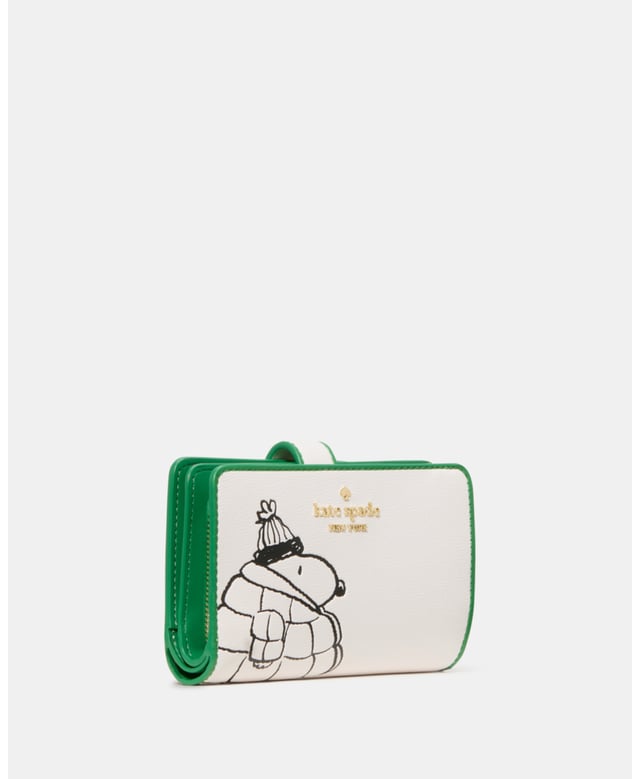 Peanuts X Ksny Medium Bifold Wallet, This Medium Wallet Holds All Your Credit Cards, Bills, Loose Change, I.D., Receipts, Tickets…And It Won't Take Up All The Space In Your Bag., 9 Cc Slots, Id Window, 2 Slip Pockets, 1 Bill Slot, L-Zip Coin Compartment,  Length: 14.00 Cm,  Width: 3.00 Cm,  Height: 9.00 Cm