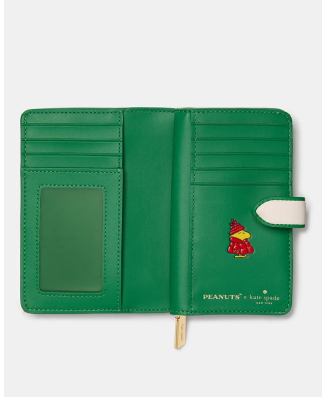Peanuts X Ksny Medium Bifold Wallet, This Medium Wallet Holds All Your Credit Cards, Bills, Loose Change, I.D., Receipts, Tickets…And It Won't Take Up All The Space In Your Bag., 9 Cc Slots, Id Window, 2 Slip Pockets, 1 Bill Slot, L-Zip Coin Compartment,  Length: 14.00 Cm,  Width: 3.00 Cm,  Height: 9.00 Cm
