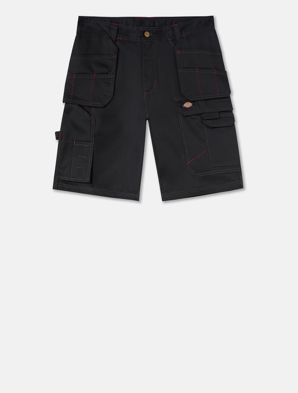 Dickies Shorts REDHAWK PRO SHORTS Rüste deine Arbeitsgarderobe mit unserer Redhawk Pro Short auf. Diese Short mit regulärer Passform verfügt über mehrere Taschen zum Tragen der wichtigsten Arbeitsgegenstände und Platz zum Einsetzen deiner Knieschützer. Ein unverzichtbarer Style mit sauberen Kontrastnähten. Reguläre Passform für den Alltag. Nach unten geöffnete Taschen für deine Knieschützer.