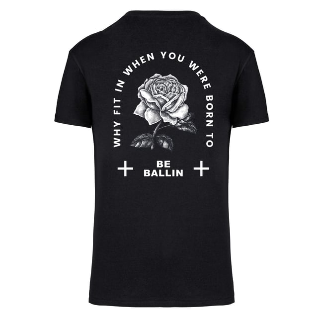 Herren-T-Shirt von der Marke Ballin Est. 2013. Die Shirts von Ballin Est. 2013 sind aus 100% Bio-Baumwolle gefertigt und haben eine normale Passform. Die weiche Baumwolle sorgt für hohen Tragekomfort.  Marke: Ballin Est. 2013Modellname: Backprint Rose ShirtKategorie: Herren-T-ShirtMaterialien: Bio-BaumwolleFarbe: schwarz
